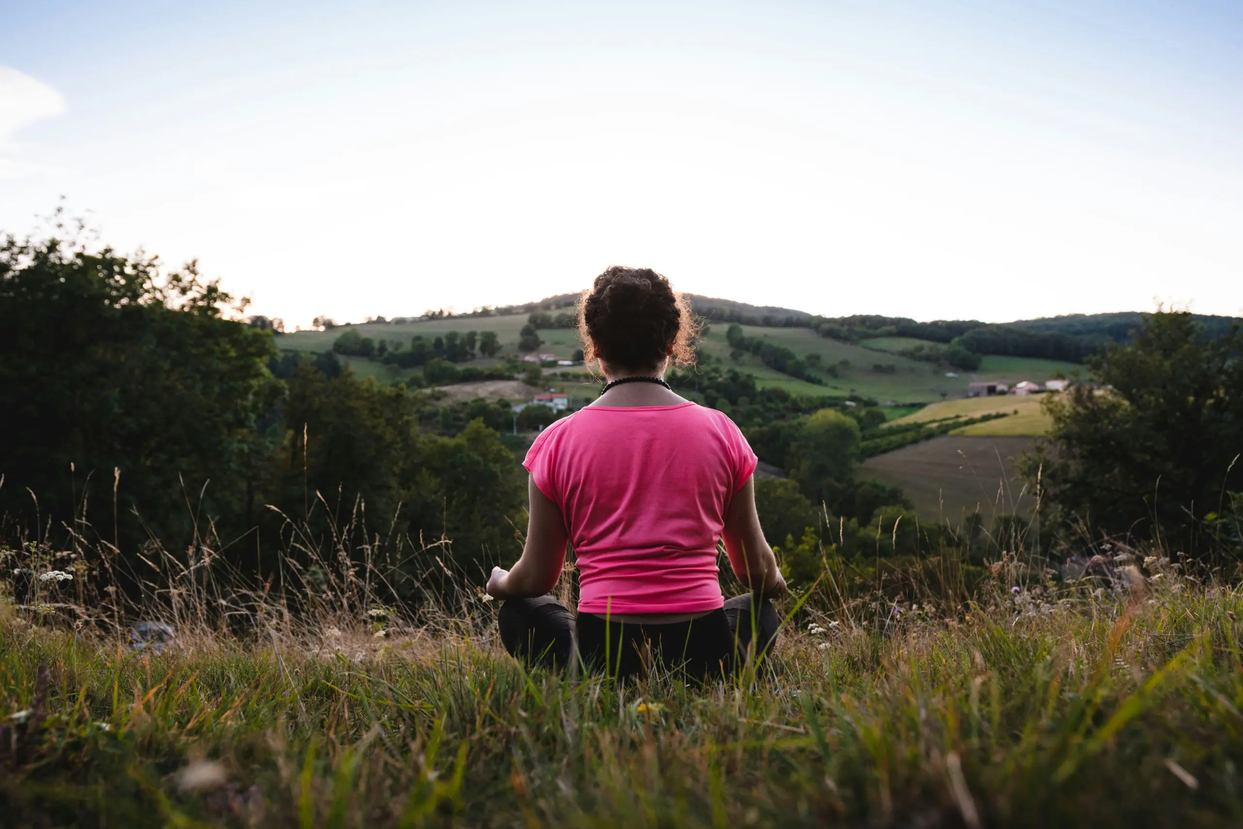 Peaceful mindfulness practice in natural surroundings