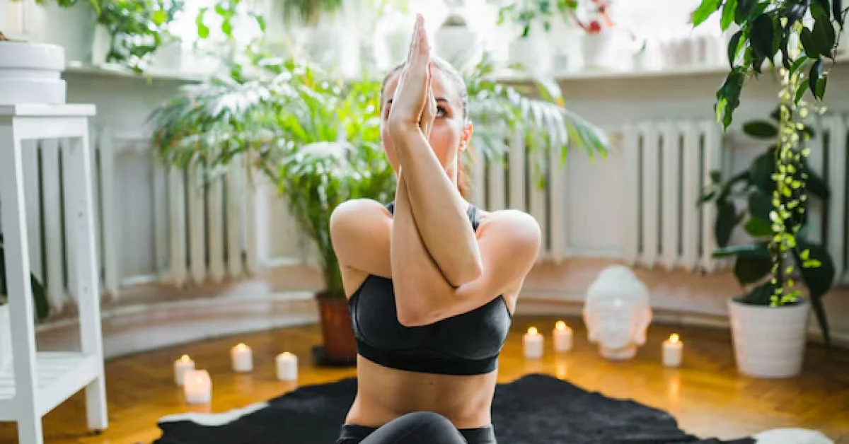 Person practicing relaxation techniques in a calm environment